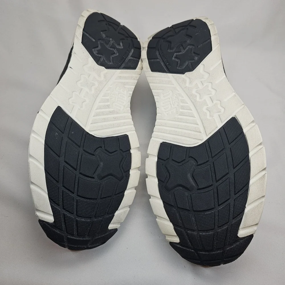 Hey Dude Sirocco Sport Mode Black White Knit Shoes Men's 9 Easy On Sneaker